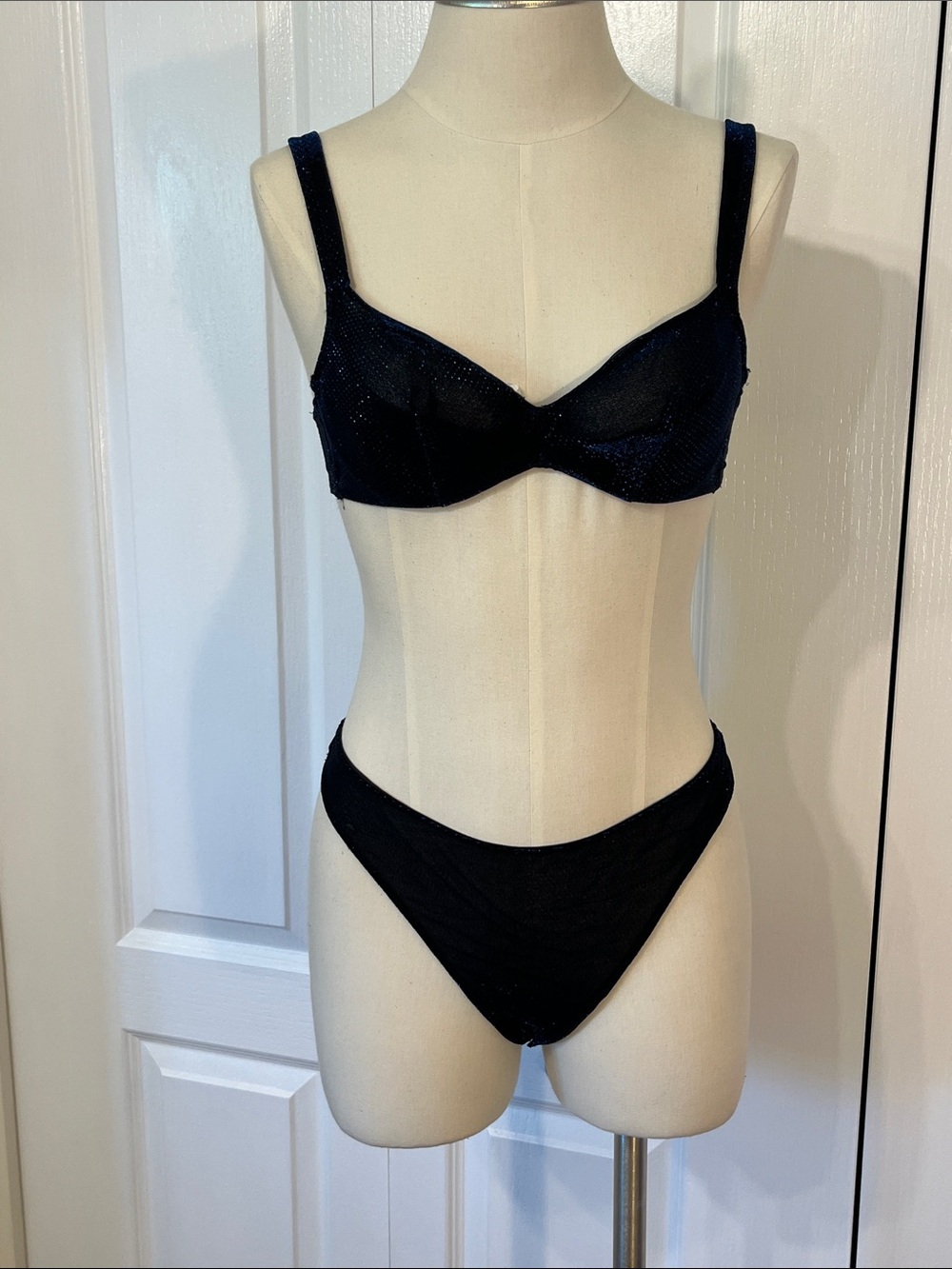 Jessica lingerie set blue metallic